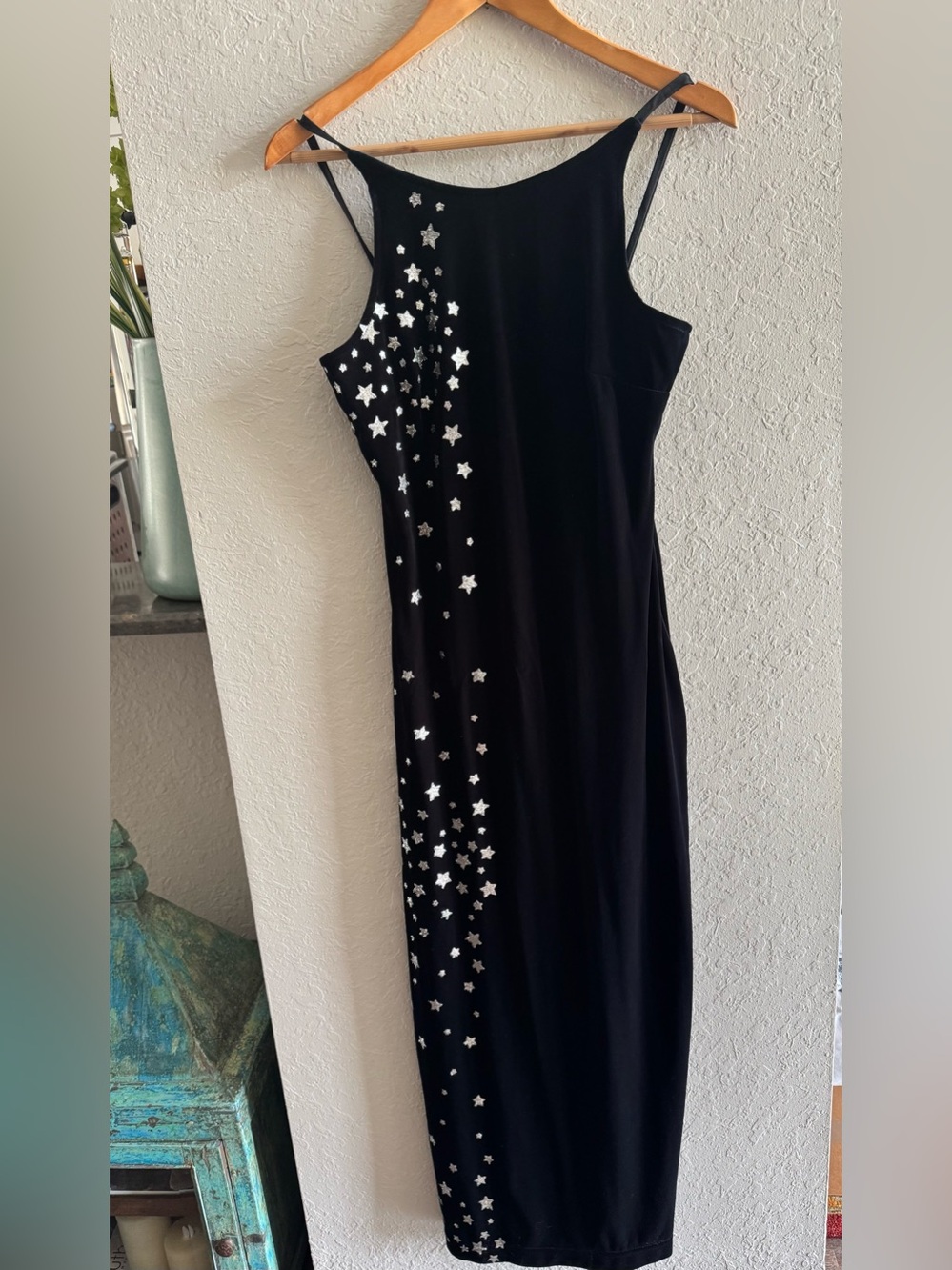 Vintage Morgan Co  Womens 11/12 Black Velvet Glitter Long Dress